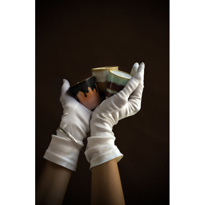 HK LIVING 70S CERAMICS XMAS SPECIAL FROST  FIREWOOD (SET OF 3)