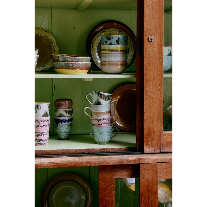 HK LIVING 70S CERAMICS CAPPUCCINO MUG DADA (SET OF 4)