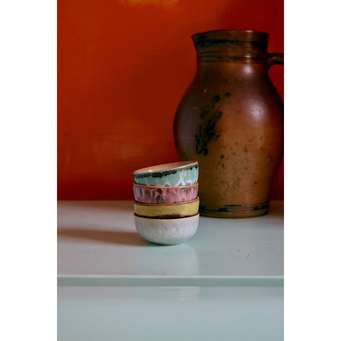 HK LIVING 70S CERAMICS XS BOWLS MODERNIST (SET OF 4)