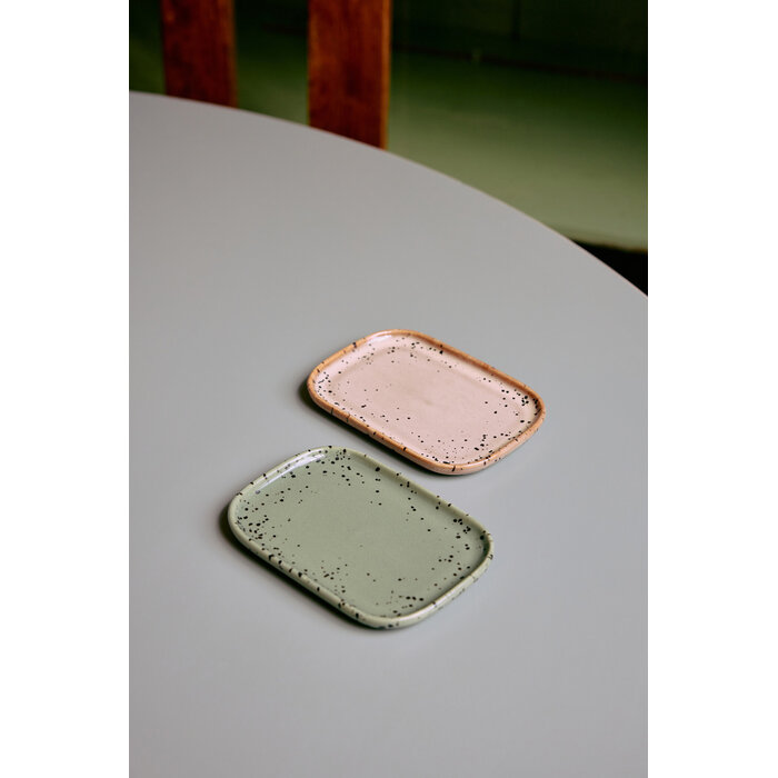HK LIVING 70S CERAMICS SMALL TRAYS CRAYON (SET OF 2)