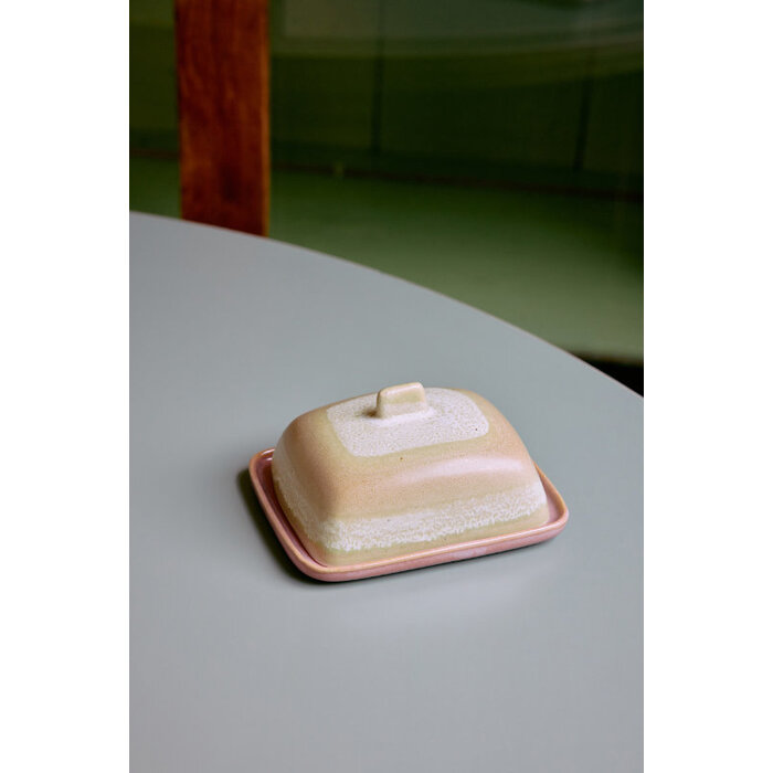 HK LIVING 70S CERAMICS BUTTER DISH SKYLINE