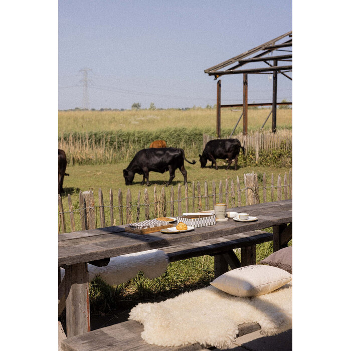 ZUSSS ZUSSS KUSSEN CORDUROY STAPELGEK 35X25CM ZAND/ANTRACIETGRIJS