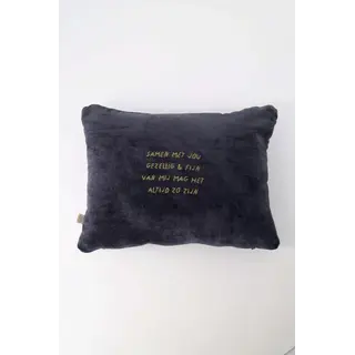 ZUSSS ZUSSS KUSSEN SAMEN MET JOU 35X25CM DONKERBLAUW/GOUD