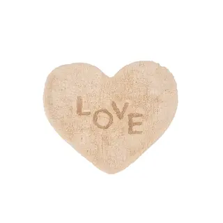 ZUSSS ZUSSS BADMAT LOVE HARTJE OFF WHITE