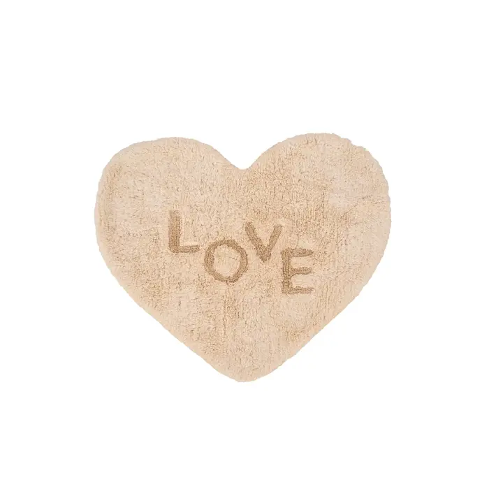 ZUSSS ZUSSS BADMAT LOVE HARTJE OFF WHITE