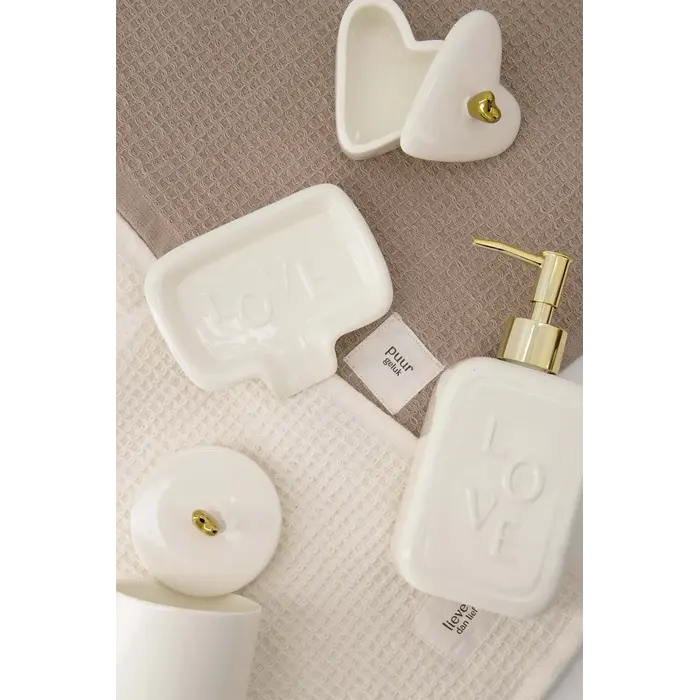 ZUSSS ZUSSS ZEEPPOMP KERAMIEK LOVE WIT/GOUD