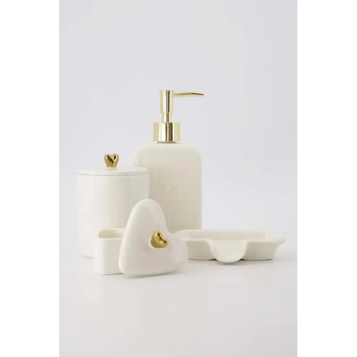 ZUSSS ZUSSS ZEEPPOMP KERAMIEK LOVE WIT/GOUD