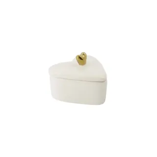 ZUSSS ZUSSS BEWAARPOT KERAMIEK HARTVORM WIT/GOUD