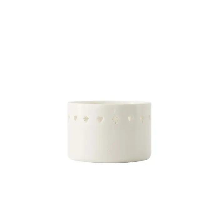 ZUSSS ZUSSS WAXINELICHTHOUDER KERAMIEK HART/STER WIT