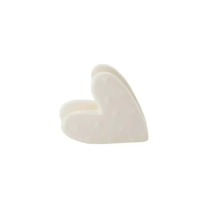 ZUSSS ZUSSS SERVETHOUDER KERAMIEK HARTJE WIT