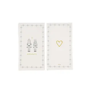 ZUSSS ZUSSS SERVETTEN RECHTHOEK NOTENKRAKERS KERSTKNUFFEL WIT/DONKERGROEN