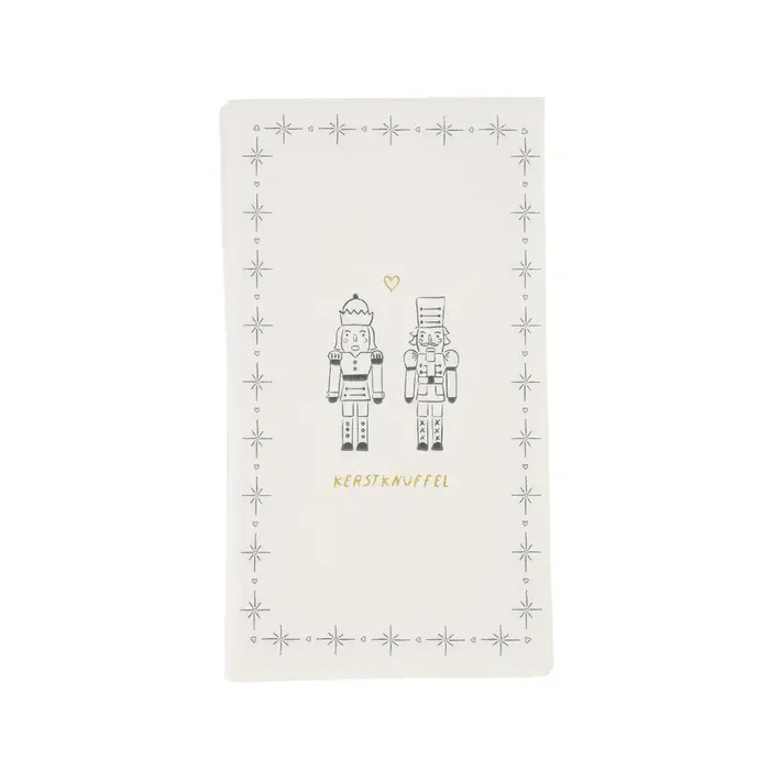 ZUSSS ZUSSS SERVETTEN RECHTHOEK NOTENKRAKERS KERSTKNUFFEL WIT/DONKERGROEN