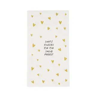 ZUSSS ZUSSS SERVETTEN RECHTHOEK SANTE WIT/GOUD