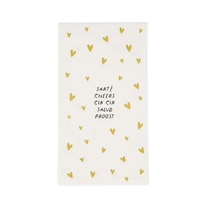 ZUSSS ZUSSS SERVETTEN RECHTHOEK SANTE WIT/GOUD