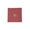 ZUSSS SERVETTEN VIERKANT LIEFDE EN GELUK WIT/DONKERROOD