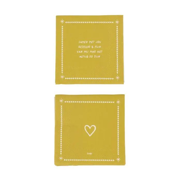 ZUSSS ZUSSS SERVETTEN VIERKANT SAMEN MET JOU WIT/GOUD