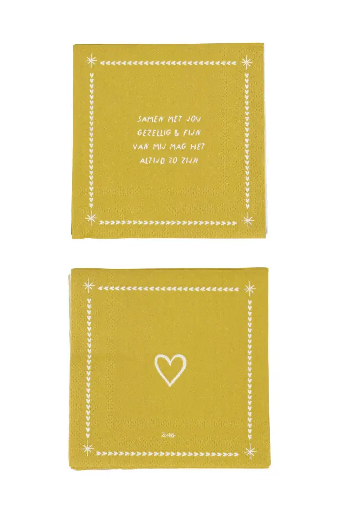 ZUSSS ZUSSS SERVETTEN VIERKANT SAMEN MET JOU WIT/GOUD