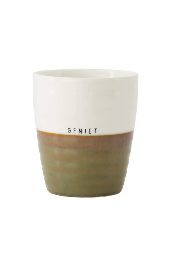 ZUSSS ZUSSS KOFFIEMOK GENIET WIT/DONKERGROEN