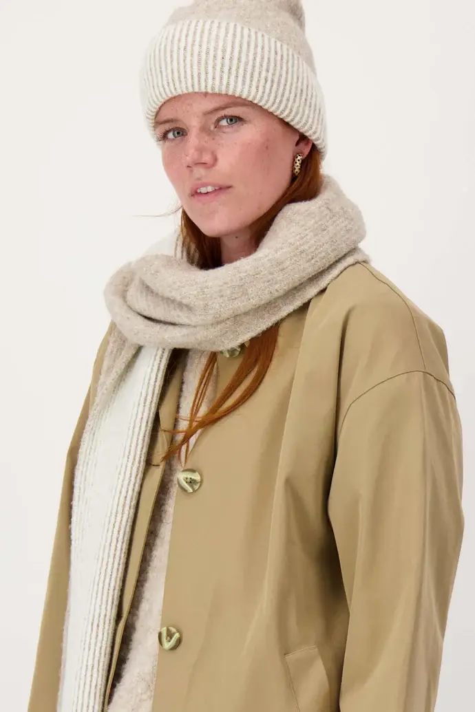 ZUSSS ZUSSS GEBREIDE RIB SJAAL TAUPE