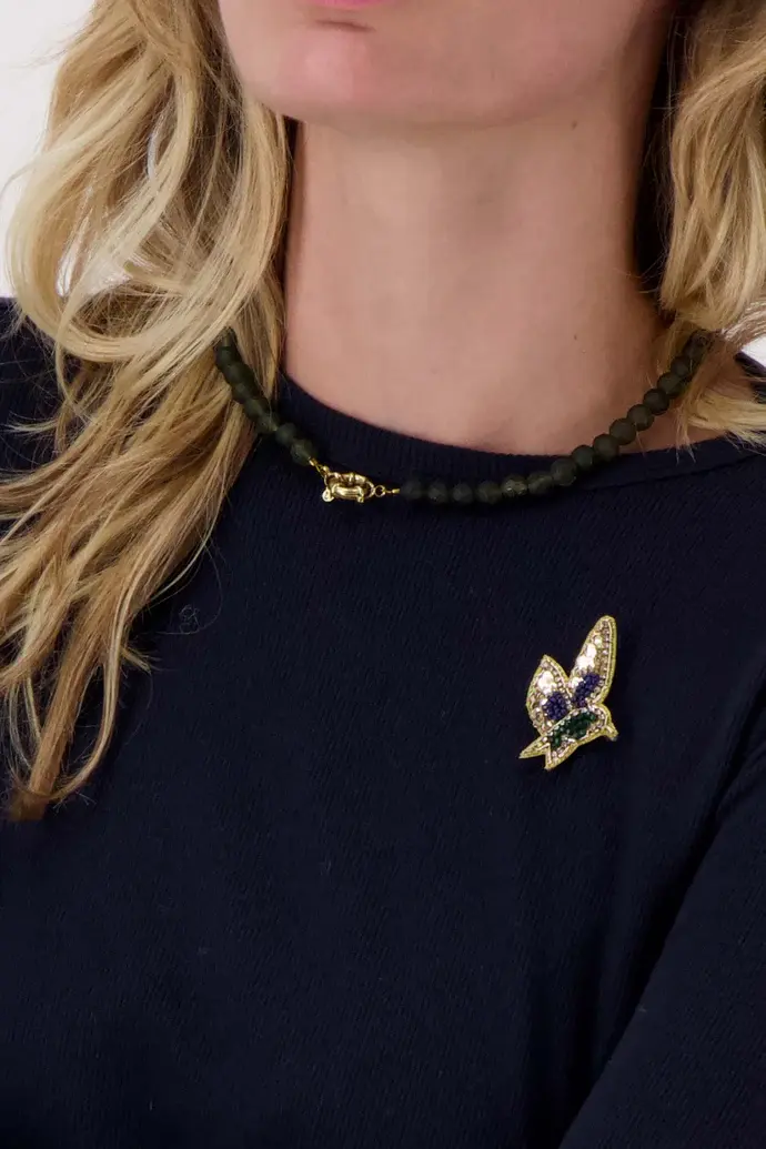 ZUSSS ZUSSS KRALEN KETTING MOSS GREEN