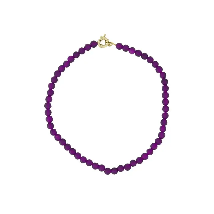 ZUSSS ZUSSS KRALEN KETTING PURPLE