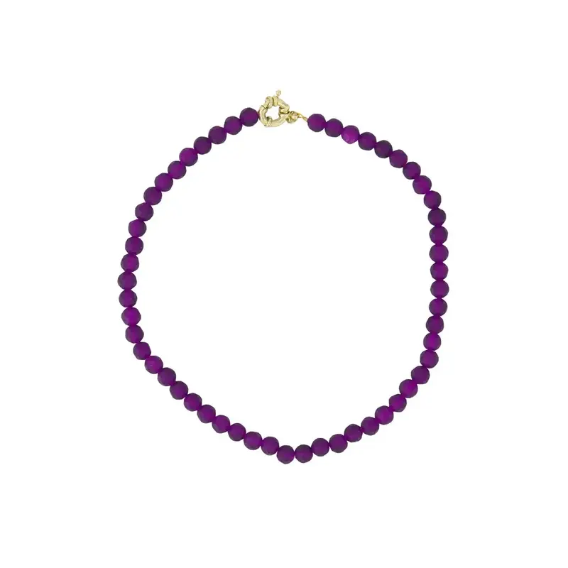 ZUSSS ZUSSS KRALEN KETTING PURPLE