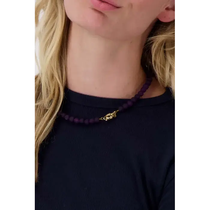 ZUSSS ZUSSS KRALEN KETTING PURPLE