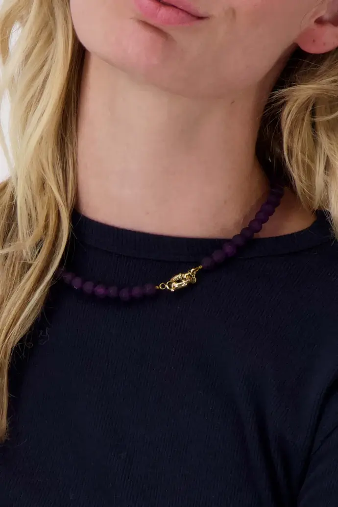ZUSSS ZUSSS KRALEN KETTING PURPLE