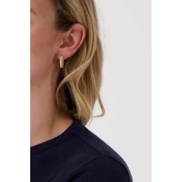 ZUSSS ZUSSS RING OORBELLEN BEIGE/ GOUD