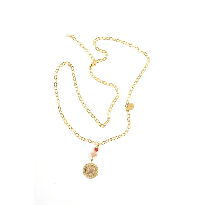 MURIELLE PERROTTI PERROTTI TEMPO KETTING GRANAAT GOLD PINK