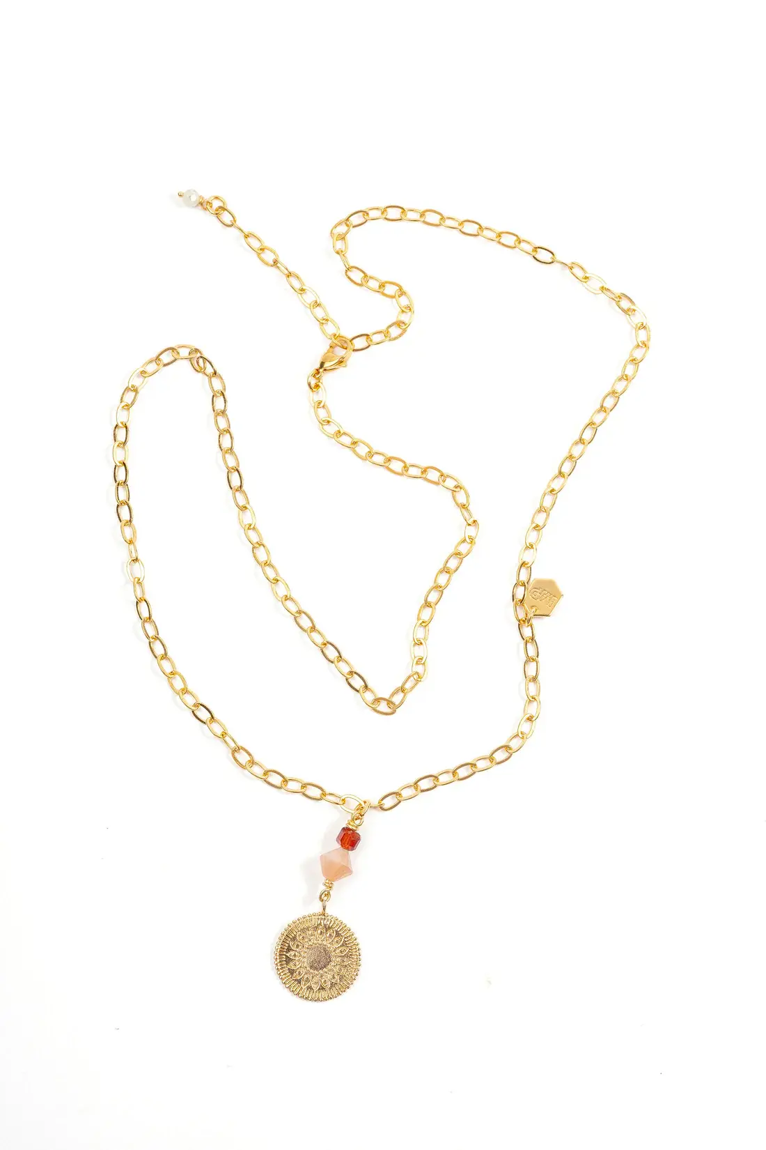 MURIELLE PERROTTI PERROTTI TEMPO KETTING GRANAAT GOLD PINK