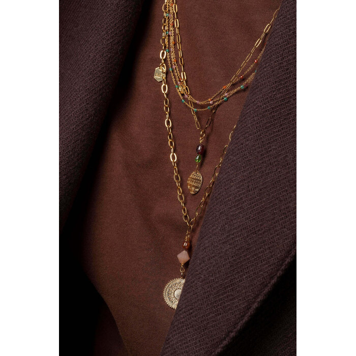 MURIELLE PERROTTI PERROTTI TEMPO KETTING GRANAAT GOLD PINK