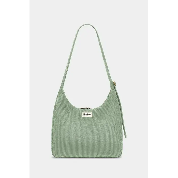 HINDBAG HINDBAG SAC HOBO CLAIRE VELOURS VERT D'EAU