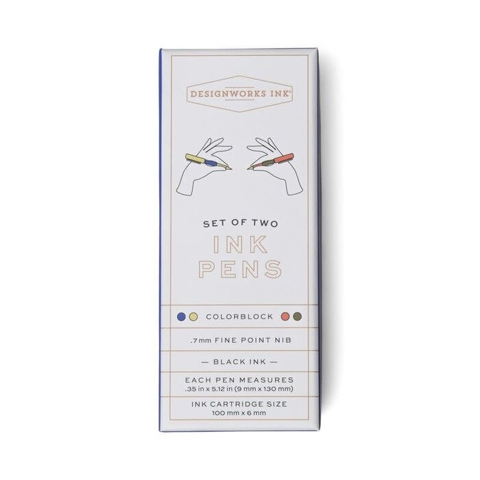 DESIGNWORK INK DESIGNWORK INK COLOUR BLOCK PENS COBALT & ARMY GREEN (SET OF 2)