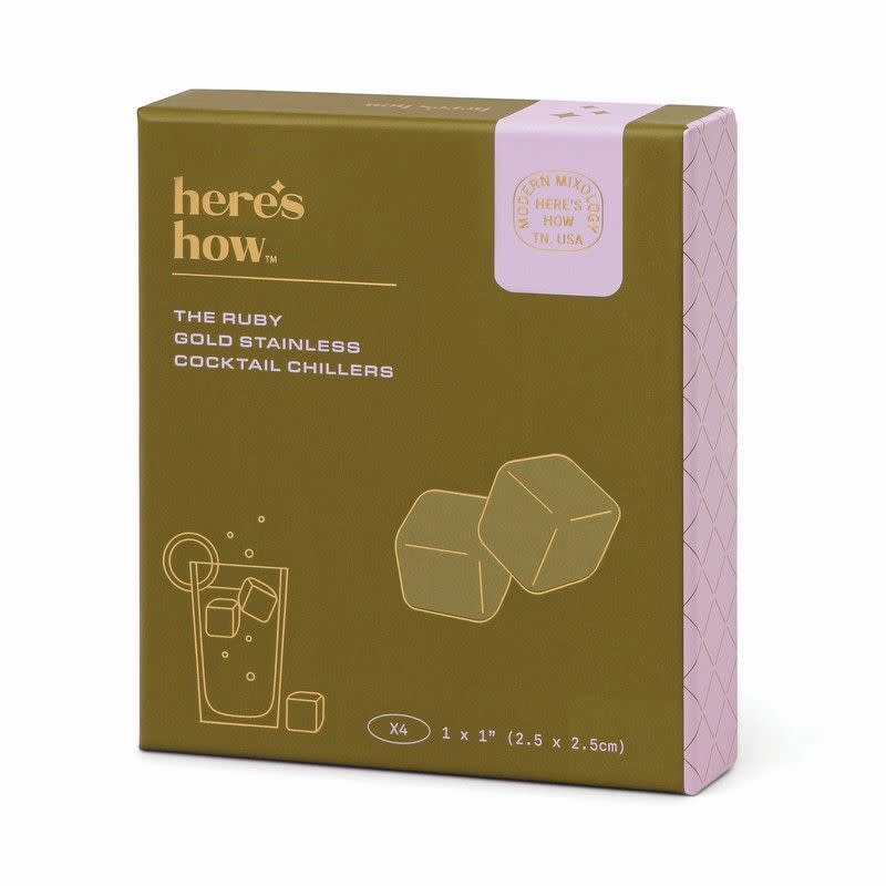 HERE'S HOW HERE'S HOW THE RUBY COCKTAIL CHILLERS GOLD (SET OF 4)