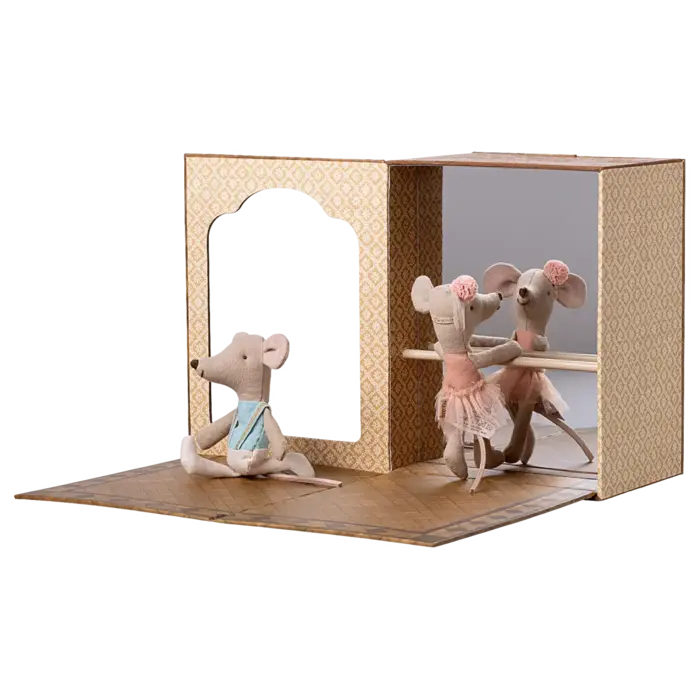 MAILEG MAILEG BALLET MICE IN DANCE STUDIO LITTLE SISTER AND BROTHER