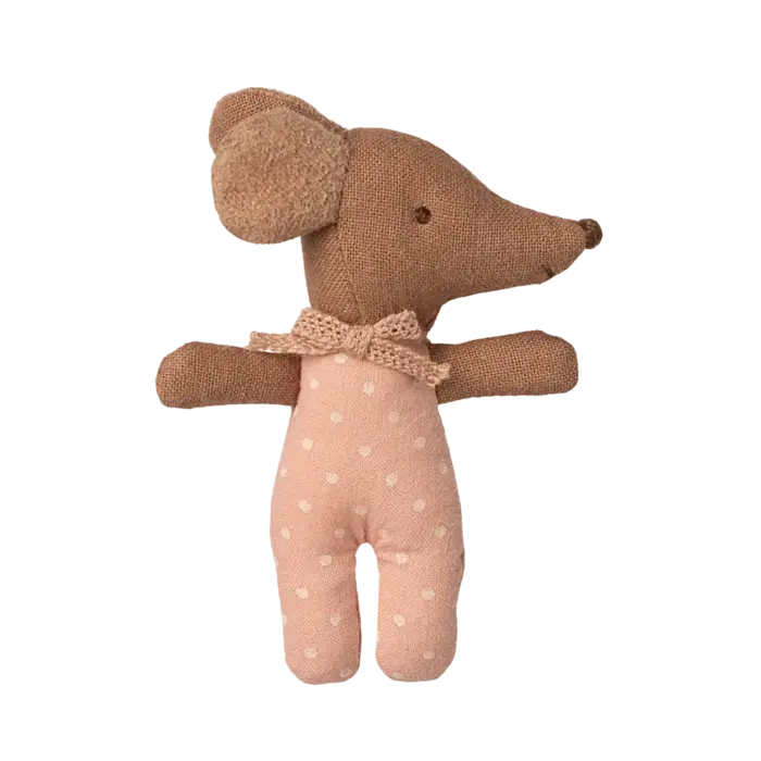 MAILEG MAILEG SLEEPY WAKEY BABY MOUSE IN MATCHBOX ROSE