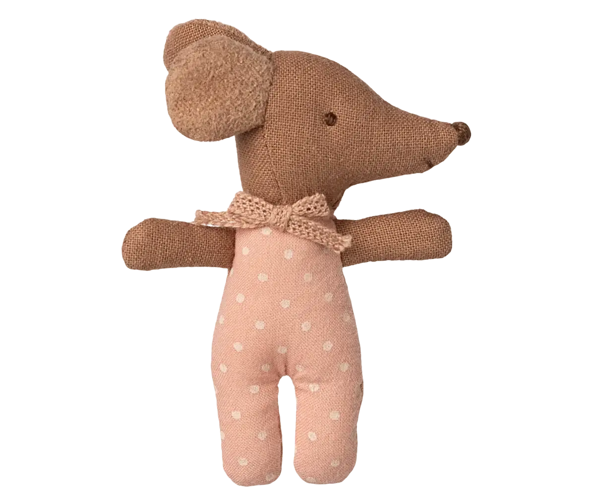 MAILEG MAILEG SLEEPY WAKEY BABY MOUSE IN MATCHBOX ROSE