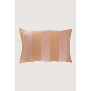 ZUSSS ZUSSS KUSSEN STREEP KATOEN/VELVET 60X40CM ROZE