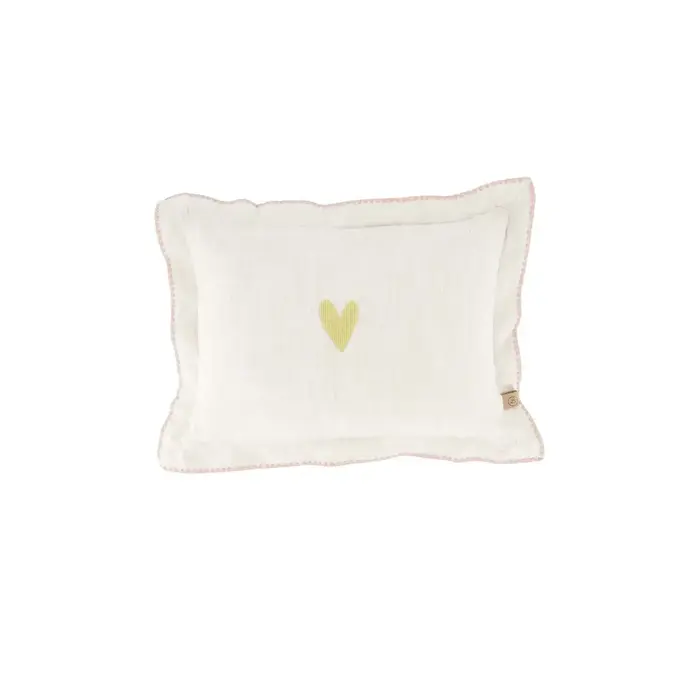 ZUSSS ZUSSS KUSSEN HARTJE RAND GESTIKT 35X25CM OFF WHITE / GOUD