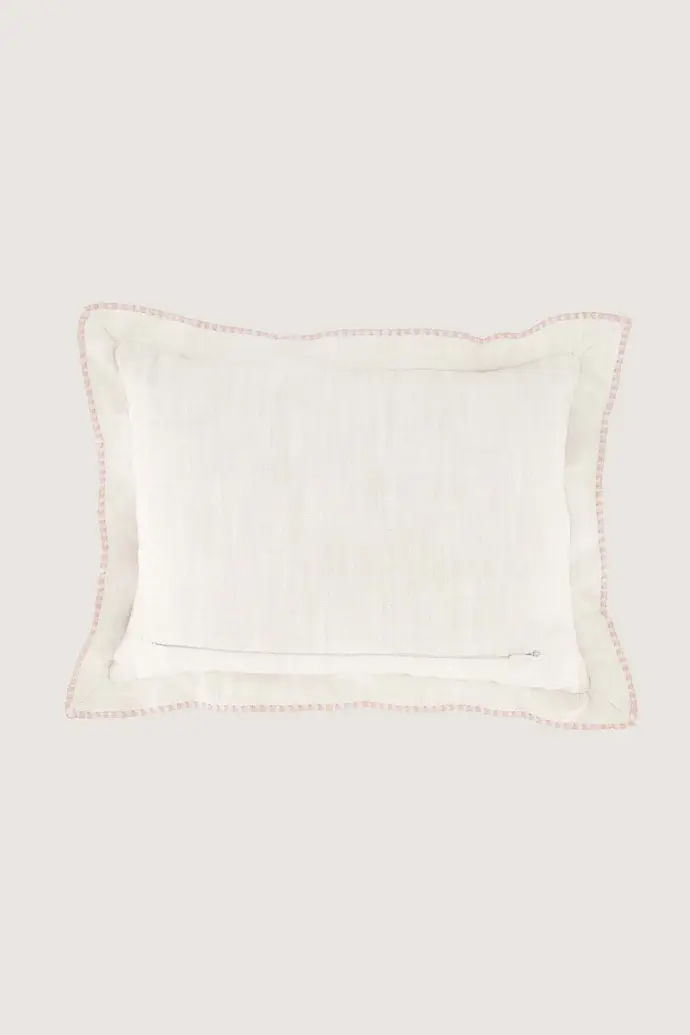 ZUSSS ZUSSS KUSSEN HARTJE RAND GESTIKT 35X25CM OFF WHITE / GOUD