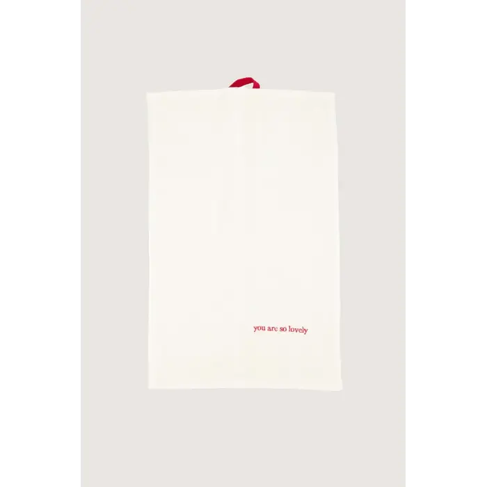 ZUSSS ZUSSS GASTENDOEKJE YOU ARE SO LOVELY WIT / ROOD