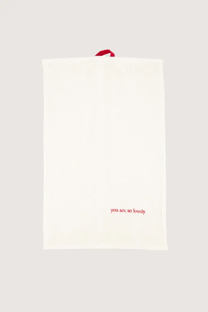 ZUSSS ZUSSS GASTENDOEKJE YOU ARE SO LOVELY WIT / ROOD