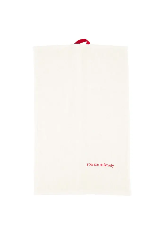 ZUSSS ZUSSS GASTENDOEKJE YOU ARE SO LOVELY WIT / ROOD