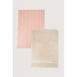 ZUSSS ZUSSS KEUKENSET STREEP HARTJES MULTICOLOR / ZAND