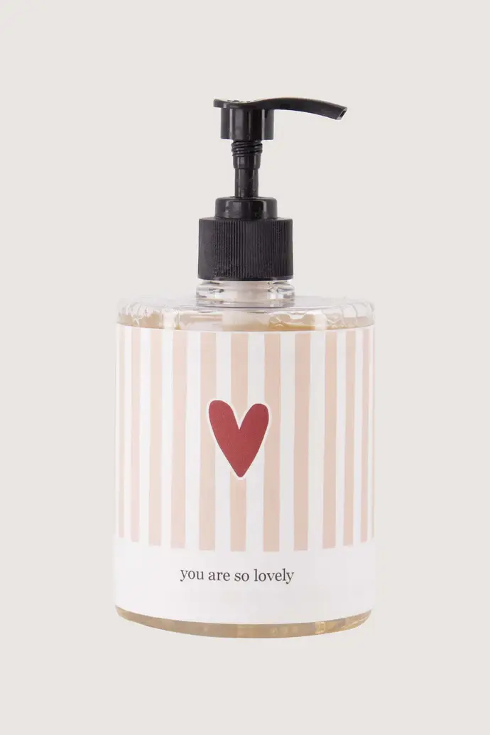 ZUSSS ZUSSS HANDZEEP 500ML STREEP HARTJE YOU ARE SO LOVELY WIT / ROZE / ROOD