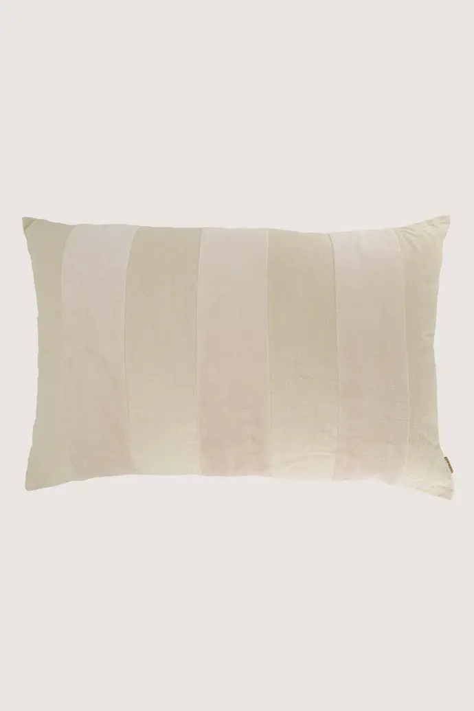 ZUSSS ZUSSS KUSSEN STREEP KATOEN/VELVET 60X40CM ZAND