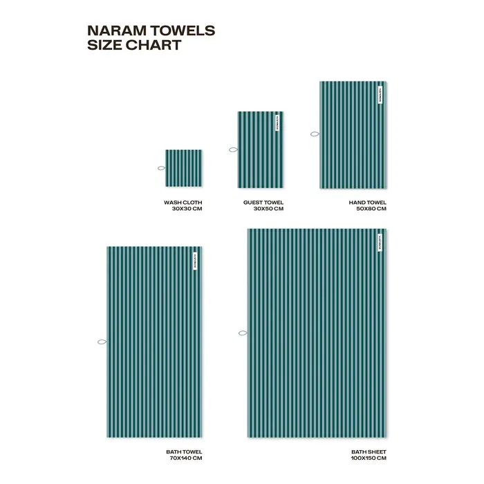 BONGUSTA BONGUSTA NARAM BATH TOWEL SEA FOAM & DEEP TEAL 70X140 CM