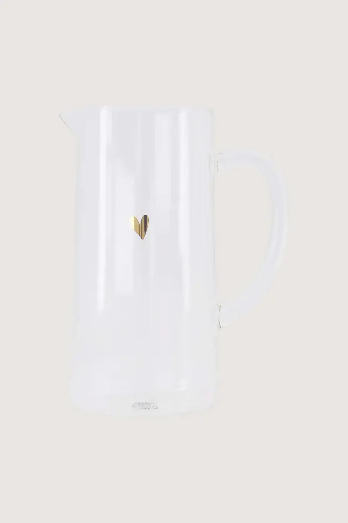 ZUSSS ZUSSS WATERKAN GLAS HARTJE TRANSPARANT / OKER