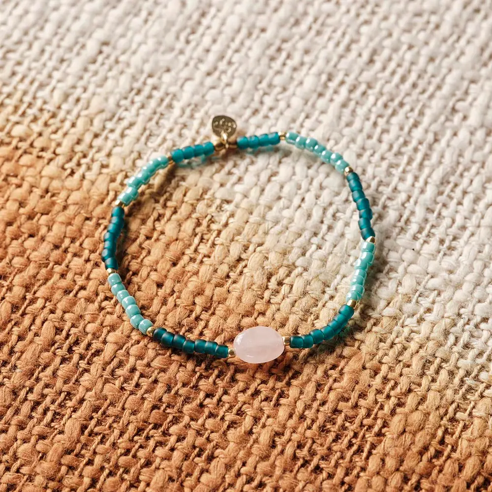 A BEAUTIFUL STORY BS HAZE ROSE QUARTZ BRACELET